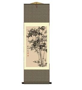 NWT Grace Art Asian Bamboo Wall Scroll, 36" x 12"